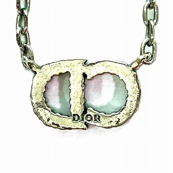 Dior Dior Dior Logo Rhinestone Necklace Metal Necklace in Fair Condition Size ONE SIZE - 4 Thumbnail