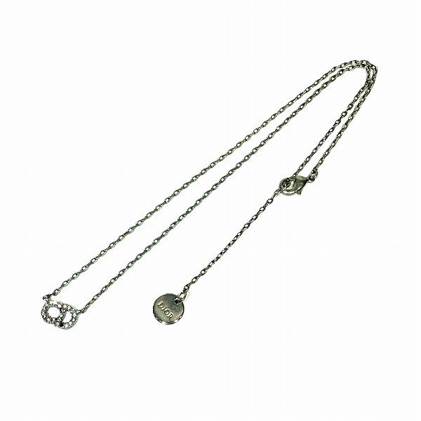 Dior Dior Dior Logo Rhinestone Necklace Metal Necklace in Fair Condition Size ONE SIZE - 3 Thumbnail