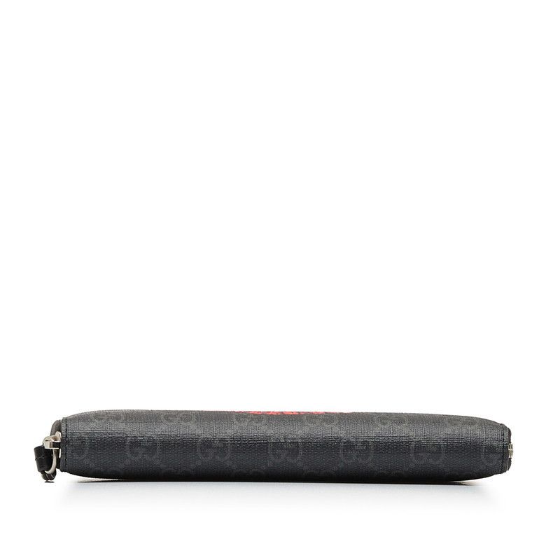 Gucci Gucci Gucci GG Supreme Eagle Zip Wallet Black Canvas Long Wallet 451278 in Great Condition Size ONE SIZE - 4 Thumbnail