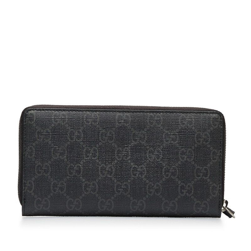 Gucci Gucci Gucci GG Supreme Eagle Zip Wallet Black Canvas Long Wallet 451278 in Great Condition Size ONE SIZE - 3 Thumbnail