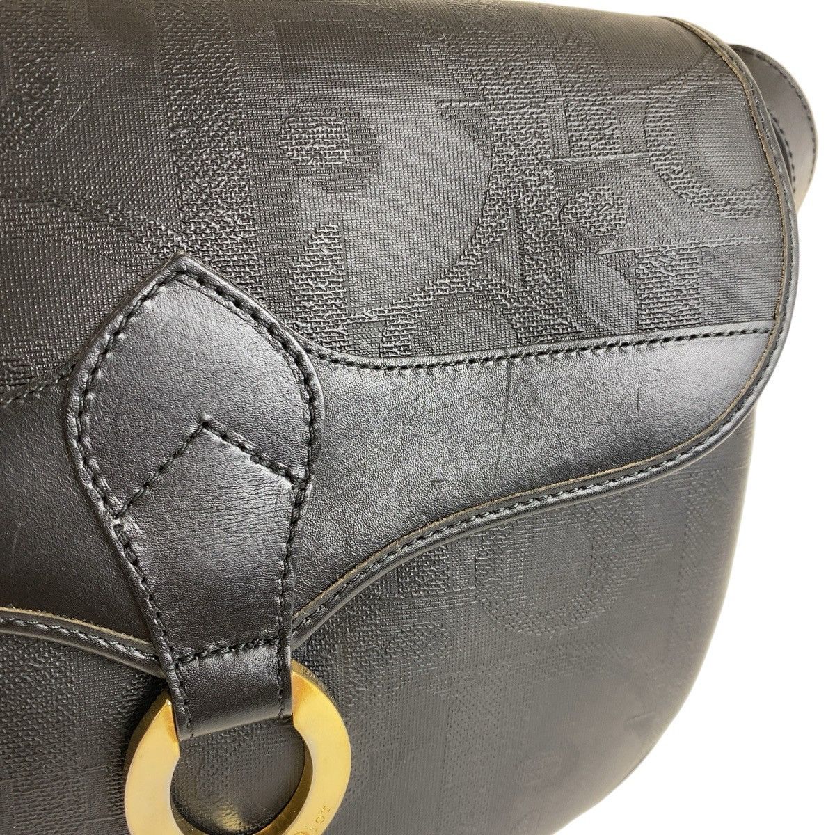 Dior Dior Dior Vintage Trotter Black PVC Leather Shoulder Bag Canvas Crossbody Bag 408638 in Very Good Condition Size ONE SIZE - 7 Thumbnail