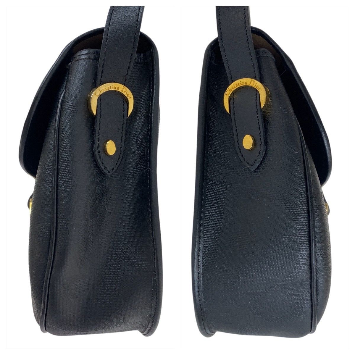 Dior Dior Dior Vintage Trotter Black PVC Leather Shoulder Bag Canvas Crossbody Bag 408638 in Very Good Condition Size ONE SIZE - 5 Thumbnail