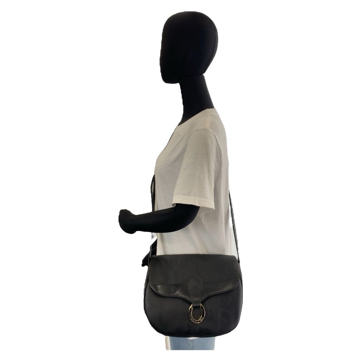 Dior Dior Dior Vintage Trotter Black PVC Leather Shoulder Bag Canvas Crossbody Bag 408638 in Very Good Condition Size ONE SIZE - 8 Thumbnail