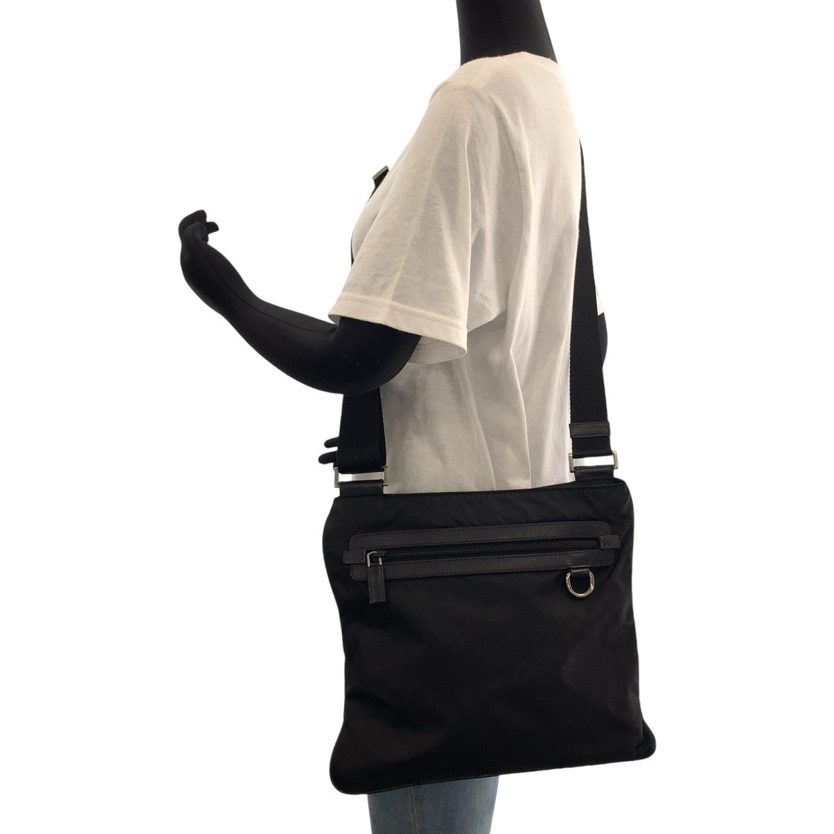Prada Prada Prada Nylon Tessuto Logo Plate Messenger Bag Canvas Crossbody Bag VA0340 in Very Good Condition Size ONE SIZE - 7 Thumbnail