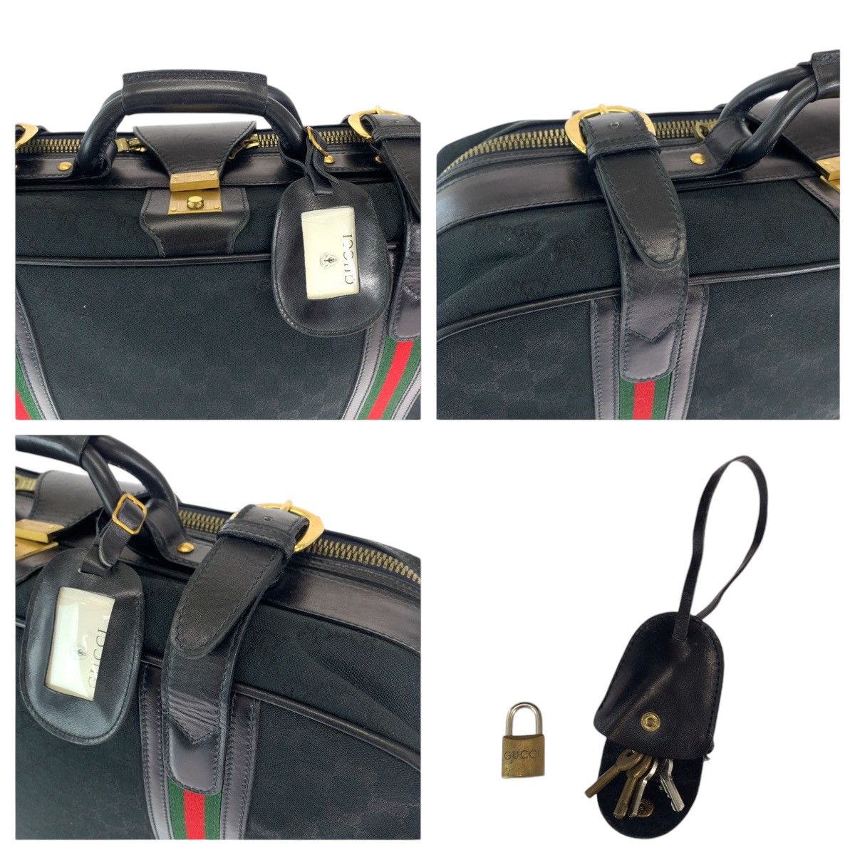 Gucci Gucci Gucci Vintage GG Canvas Boston Bag Black Canvas Travel Bag 24 010 524 50 in Very Good Condition Size ONE SIZE - 5 Thumbnail