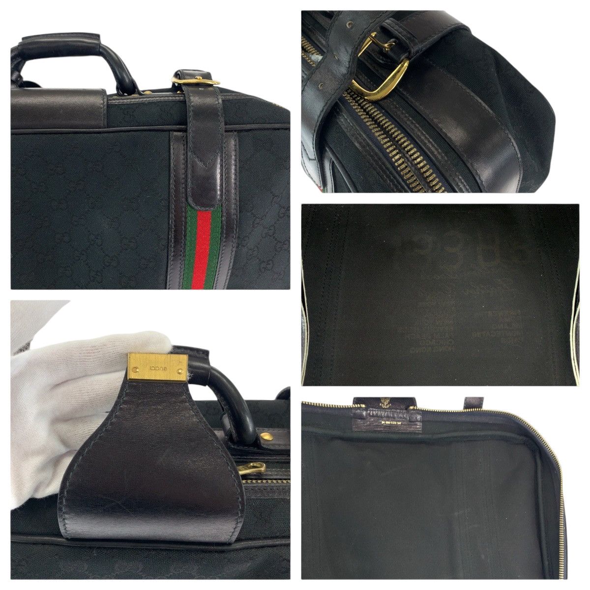 Gucci Gucci Gucci Vintage GG Canvas Boston Bag Black Canvas Travel Bag 24 010 524 50 in Very Good Condition Size ONE SIZE - 6 Thumbnail