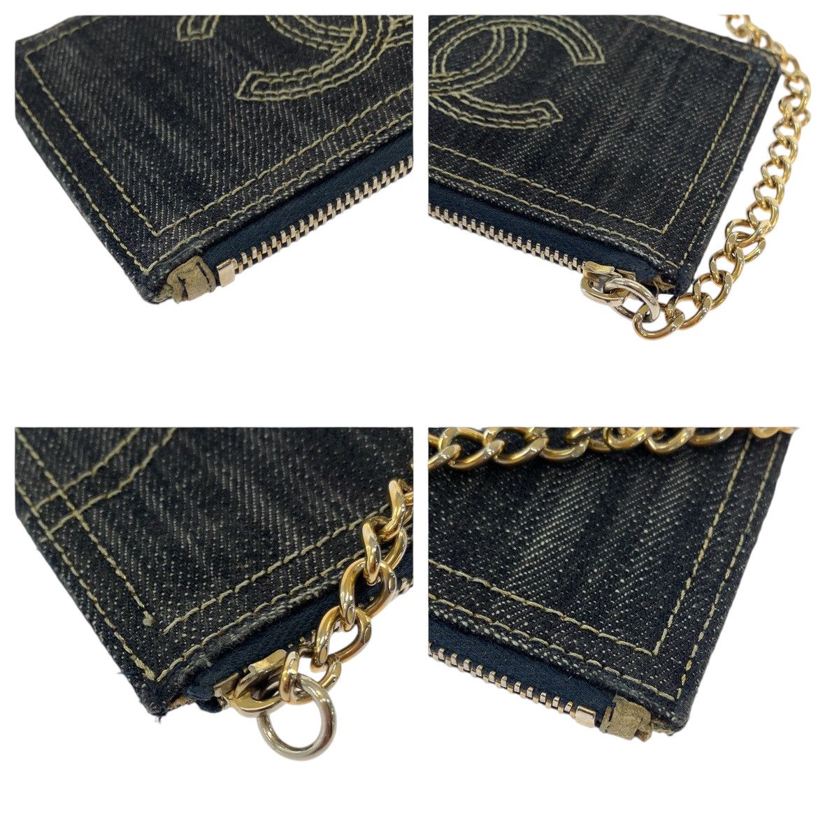 Chanel Chanel Chanel Denim Coin Case with Chain Denim Coin Case 406989 in Very Good Condition Size ONE SIZE - 4 Thumbnail