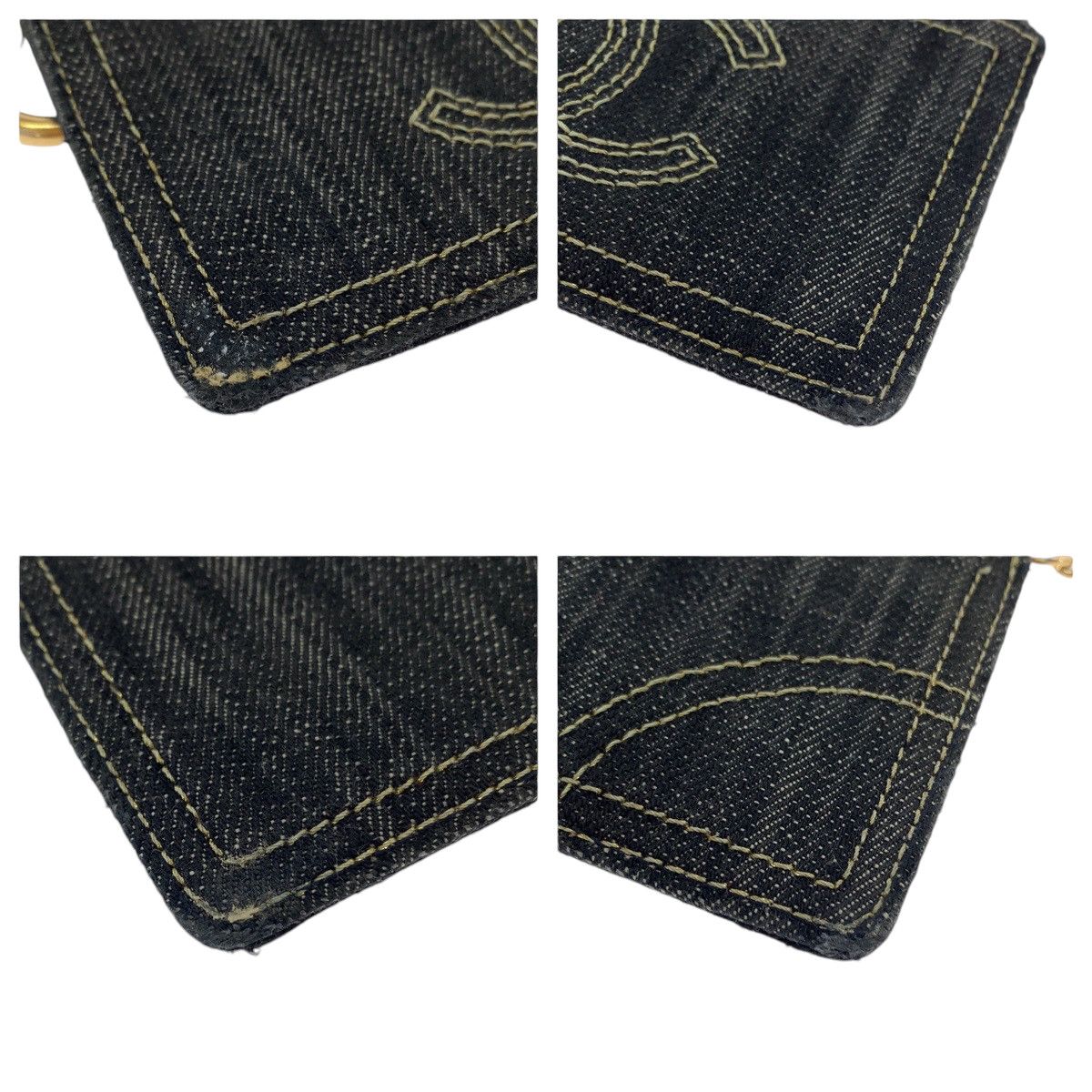 Chanel Chanel Chanel Denim Coin Case with Chain Denim Coin Case 406989 in Very Good Condition Size ONE SIZE - 3 Thumbnail