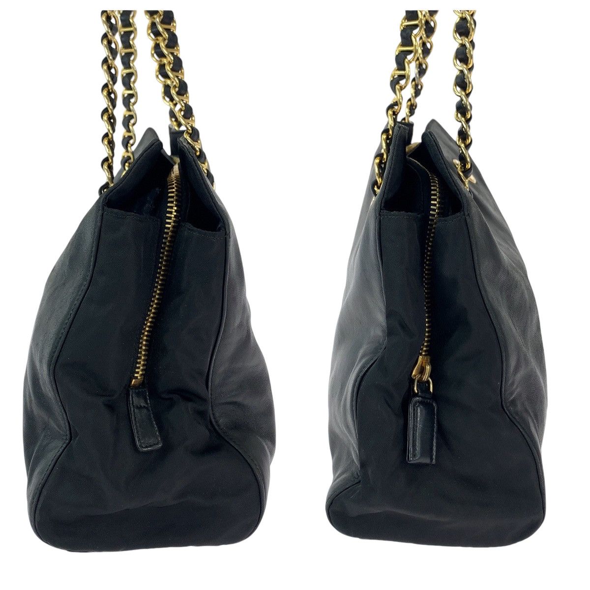 Prada Prada Prada Leather Tote Shoulder Bag Black Gold Leather Tote Bag B4328 in Very Good Condition Size ONE SIZE - 8 Thumbnail