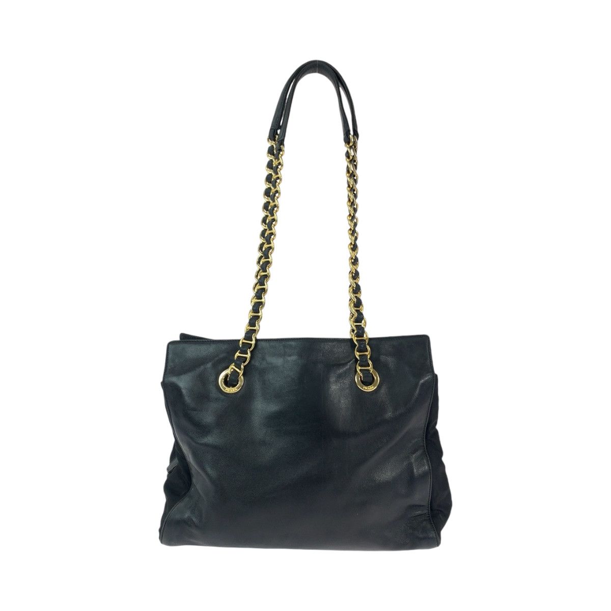 Prada Prada Prada Leather Tote Shoulder Bag Black Gold Leather Tote Bag B4328 in Very Good Condition Size ONE SIZE - 2 Thumbnail