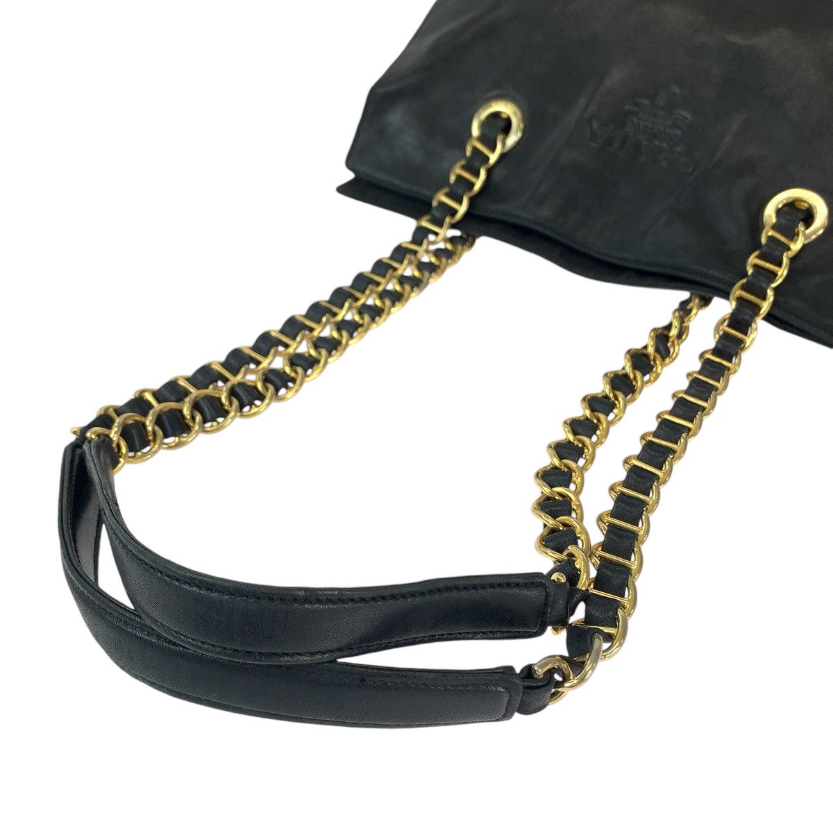 Prada Prada Prada Leather Tote Shoulder Bag Black Gold Leather Tote Bag B4328 in Very Good Condition Size ONE SIZE - 6 Thumbnail