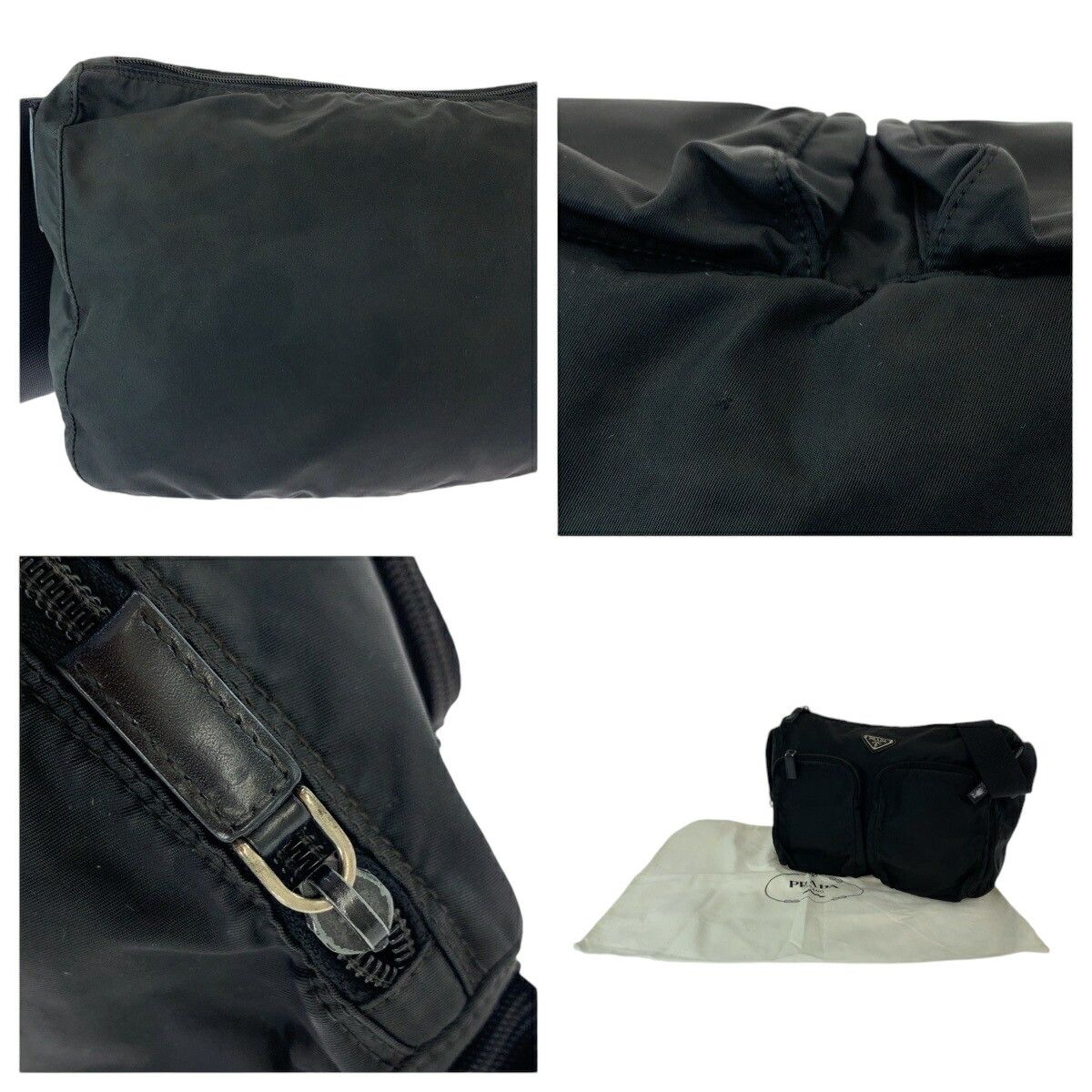 Prada Prada Prada Nylon Tessuto Logo Plate Messenger Bag Canvas Crossbody Bag 408388 in Very Good Condition Size ONE SIZE - 6 Thumbnail