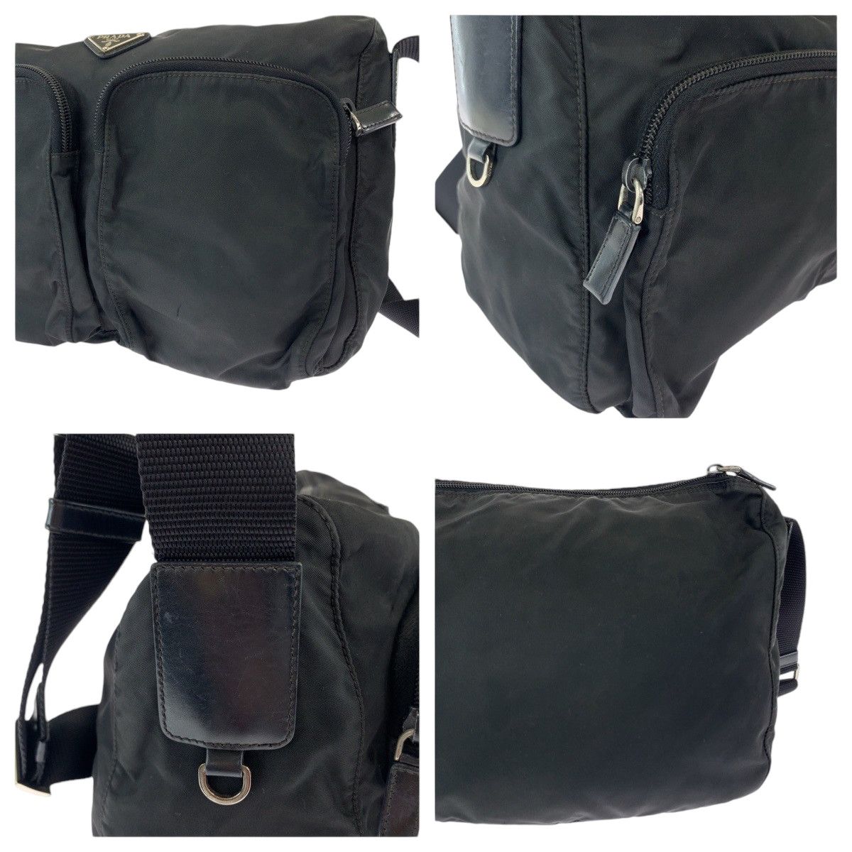 Prada Prada Prada Nylon Tessuto Logo Plate Messenger Bag Canvas Crossbody Bag 408388 in Very Good Condition Size ONE SIZE - 5 Thumbnail