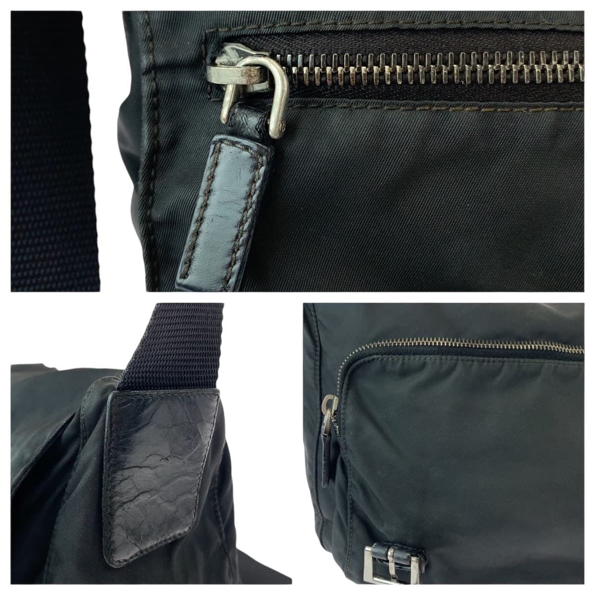 Prada Prada Prada Nylon Tessuto Logo Plate Messenger Bag Canvas Crossbody Bag 408489 in Very Good Condition Size ONE SIZE - 6 Thumbnail