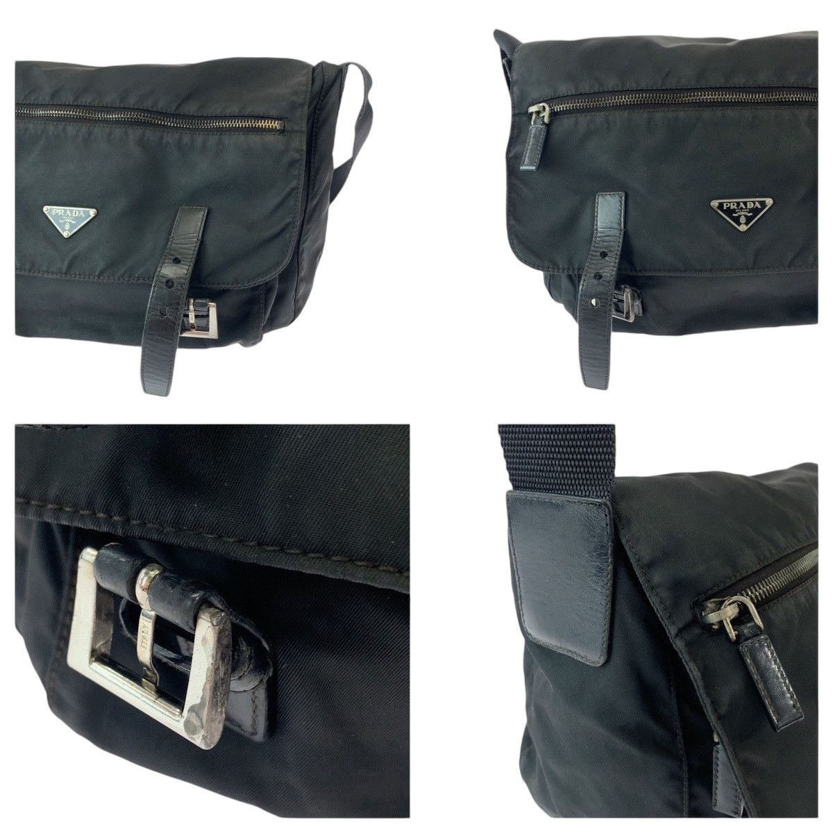 Prada Prada Prada Nylon Tessuto Logo Plate Messenger Bag Canvas Crossbody Bag 408489 in Very Good Condition Size ONE SIZE - 5 Thumbnail