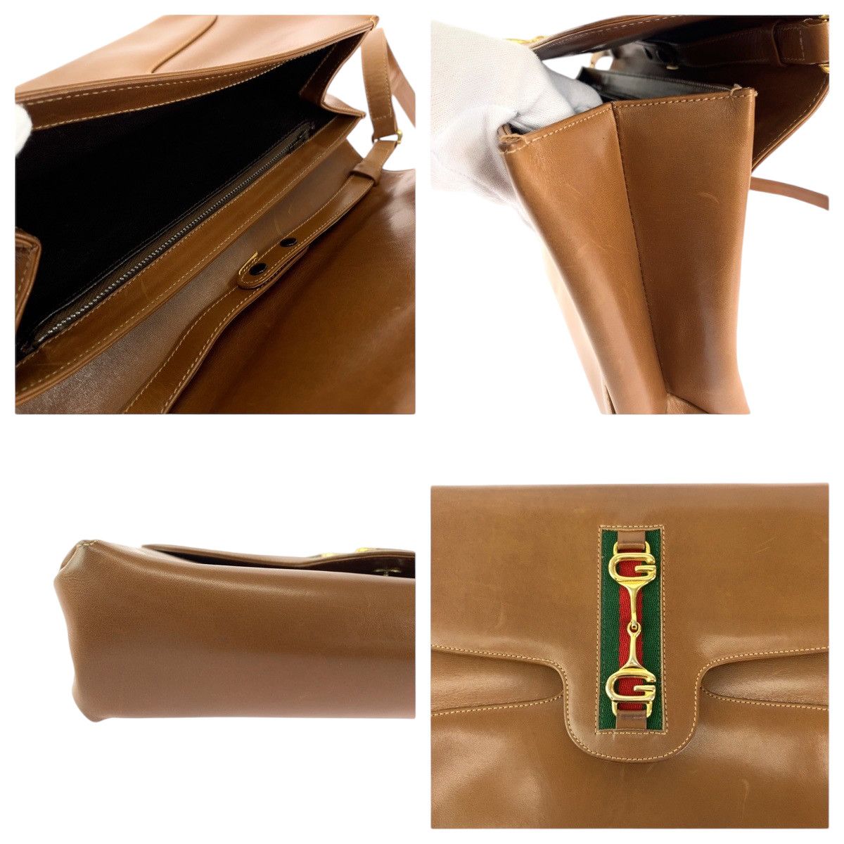 Gucci Gucci Gucci Vintage Leather Shoulder Bag Brown Leather Crossbody Bag 408409 in Very Good Condition Size ONE SIZE - 6 Thumbnail