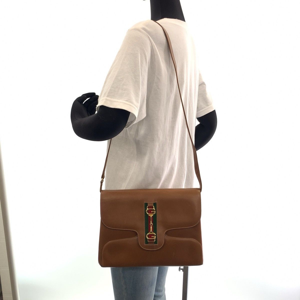 Gucci Gucci Gucci Vintage Leather Shoulder Bag Brown Leather Crossbody Bag 408409 in Very Good Condition Size ONE SIZE - 7 Thumbnail