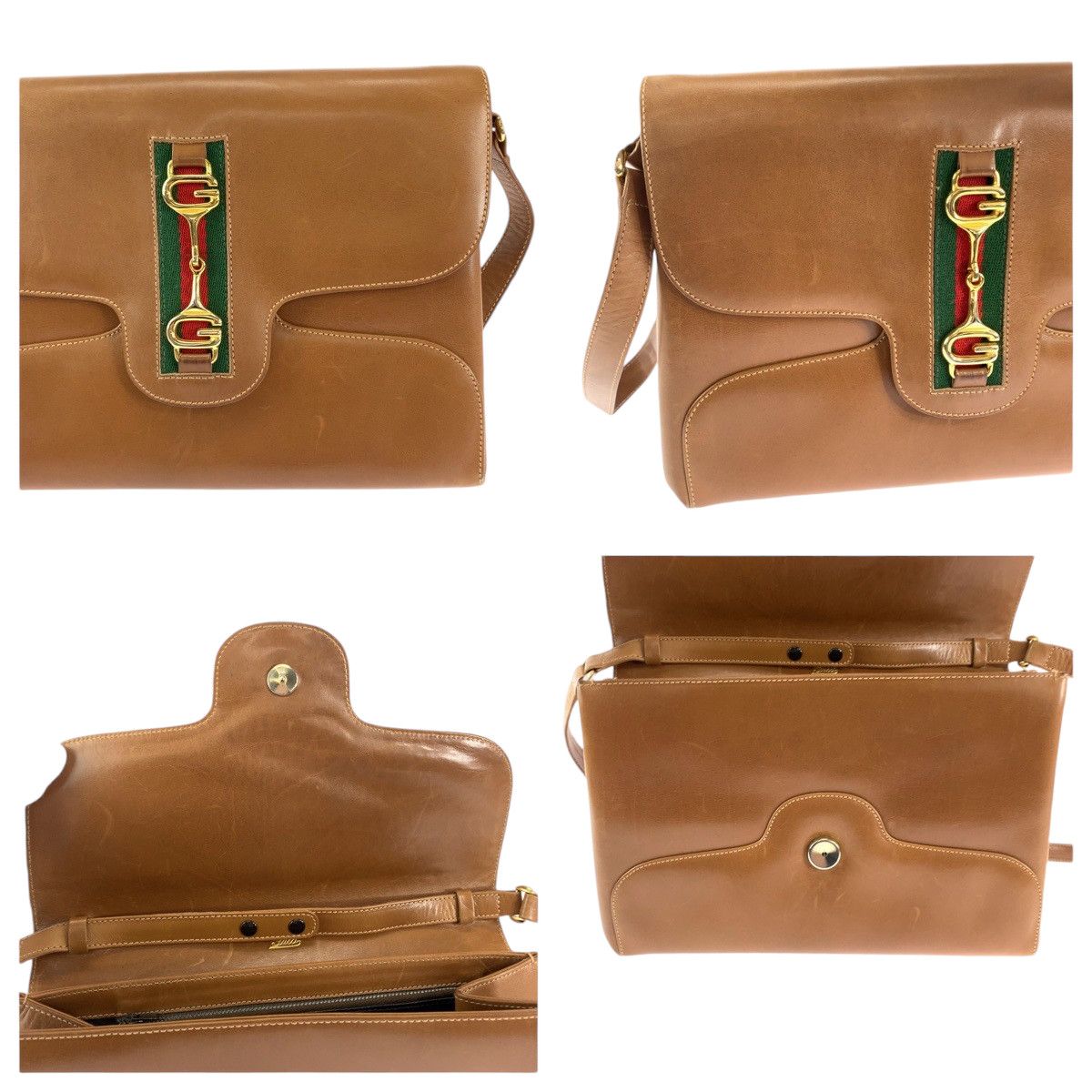 Gucci Gucci Gucci Vintage Leather Shoulder Bag Brown Leather Crossbody Bag 408409 in Very Good Condition Size ONE SIZE - 5 Thumbnail