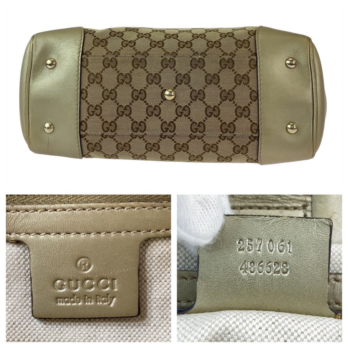 Gucci Gucci Gucci Mayfair GG Canvas Leather Tote Bag Canvas Tote Bag 257061 in Very Good Condition Size ONE SIZE - 6 Thumbnail