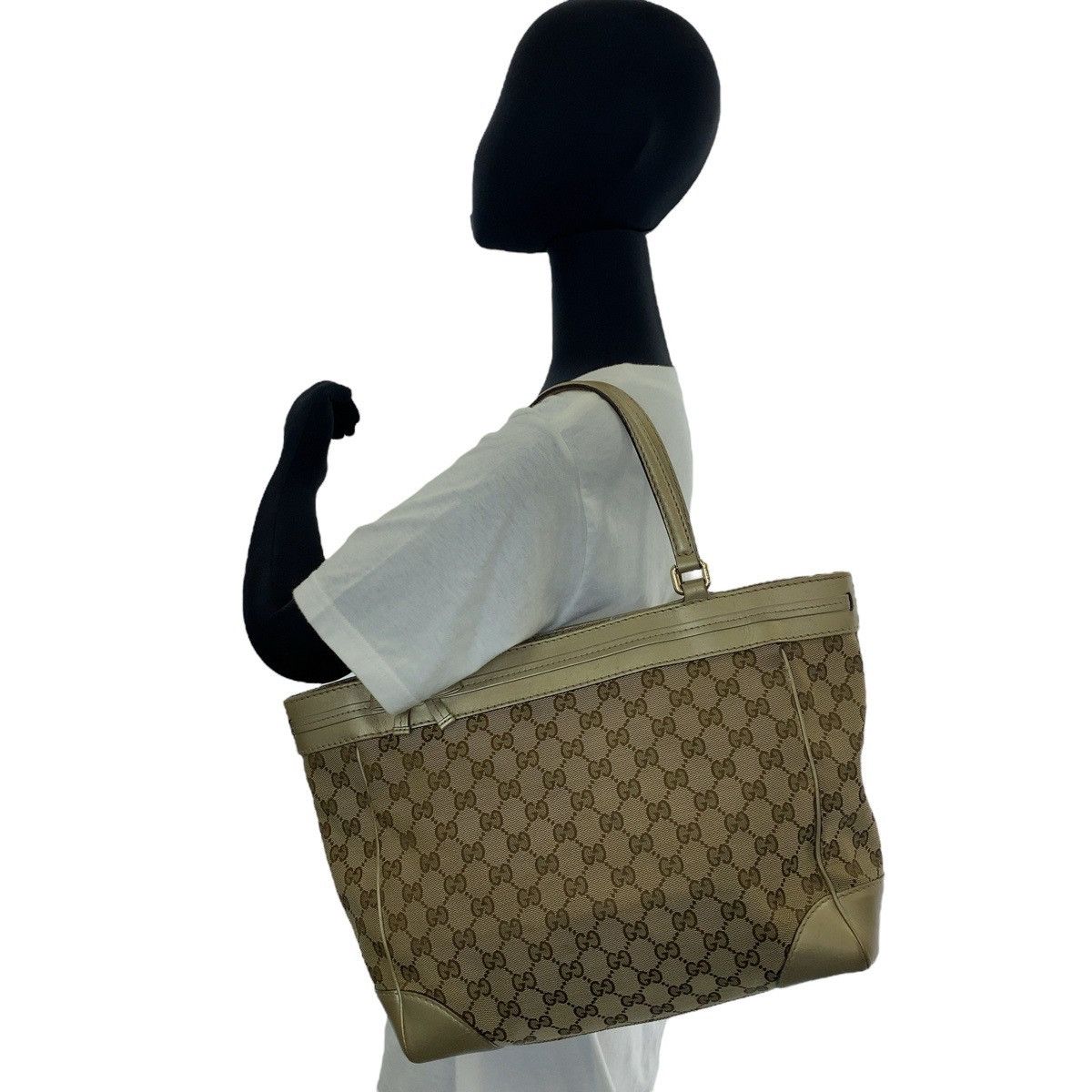 Gucci Gucci Gucci Mayfair GG Canvas Leather Tote Bag Canvas Tote Bag 257061 in Very Good Condition Size ONE SIZE - 9 Thumbnail