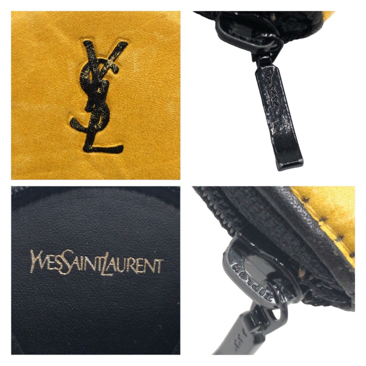 Yves Saint Laurent Yves Saint Laurent Yves Saint Laurent Yellow Leather Coin Case Leather Coin Case in Very Good Condition Size ONE SIZE - 4 Thumbnail