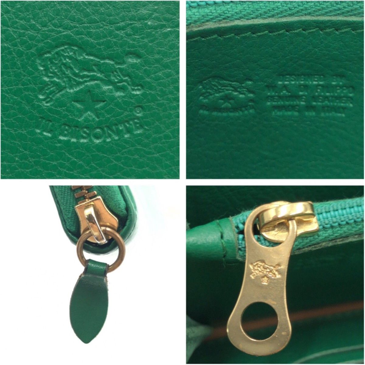 Other Other IL BISONTE Green Leather Long Wallet Leather Long Wallet in Very Good Condition Size ONE SIZE - 4 Thumbnail