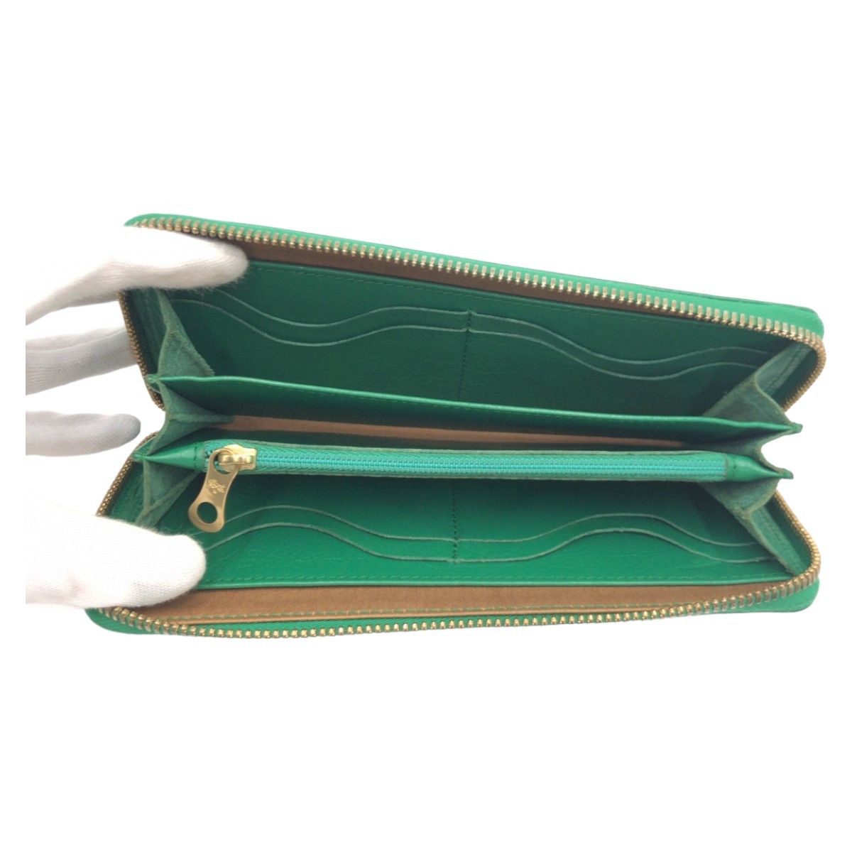 Other Other IL BISONTE Green Leather Long Wallet Leather Long Wallet in Very Good Condition Size ONE SIZE - 8 Thumbnail
