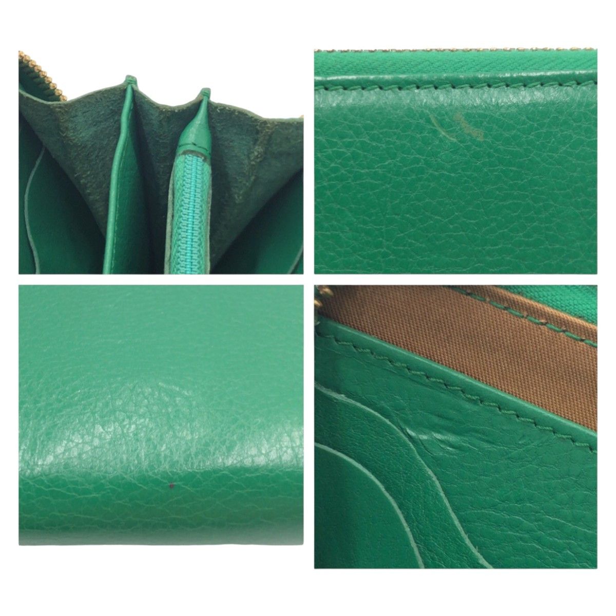 Other Other IL BISONTE Green Leather Long Wallet Leather Long Wallet in Very Good Condition Size ONE SIZE - 6 Thumbnail