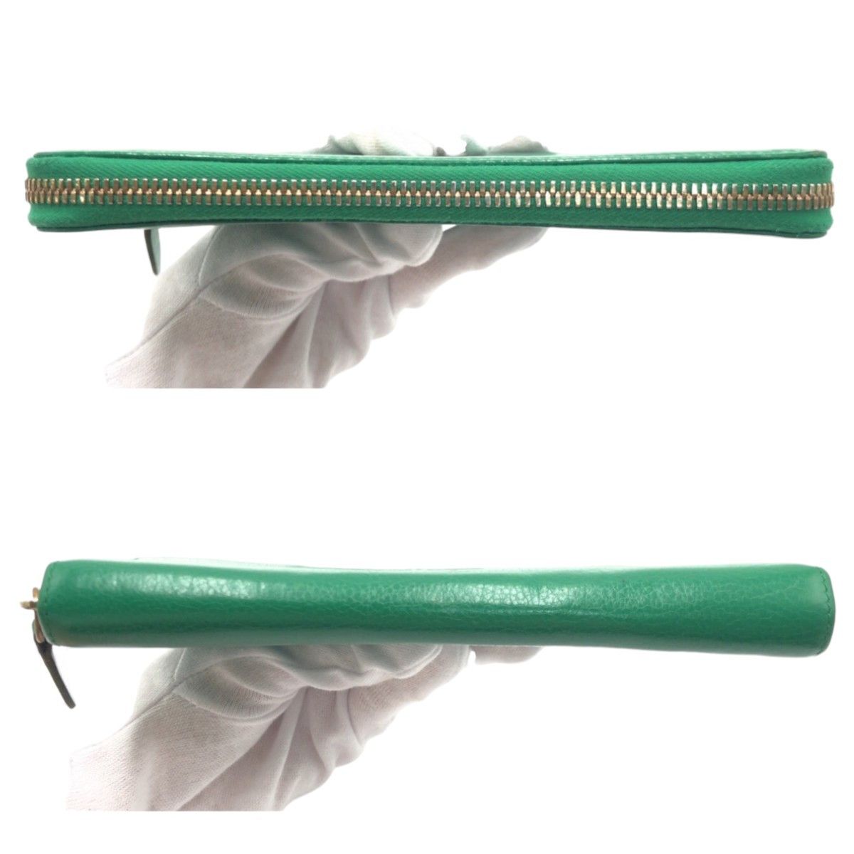 Other Other IL BISONTE Green Leather Long Wallet Leather Long Wallet in Very Good Condition Size ONE SIZE - 9 Thumbnail