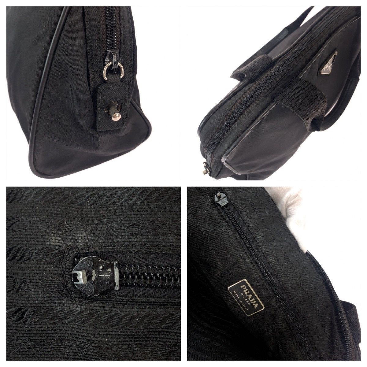 Prada Prada Prada Nylon Tessuto Logo Plate Handbag Canvas Handbag 407531 in Very Good Condition Size ONE SIZE - 6 Thumbnail