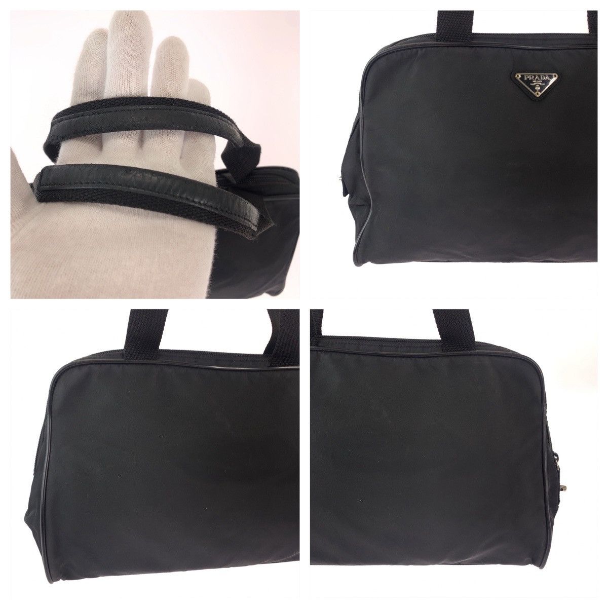 Prada Prada Prada Nylon Tessuto Logo Plate Handbag Canvas Handbag 407531 in Very Good Condition Size ONE SIZE - 5 Thumbnail