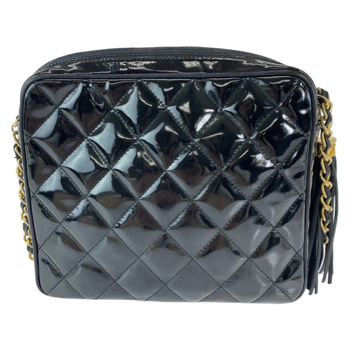 Chanel Chanel Chanel Vintage Patent Leather Fringe Shoulder Bag Leather Crossbody Bag Size ONE SIZE - 2 Thumbnail