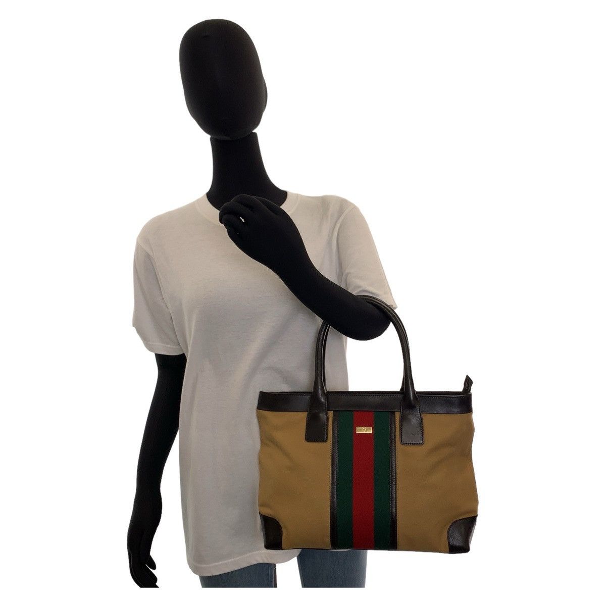 Gucci Gucci Gucci Canvas Leather Tote Bag Canvas Tote Bag 0021119 Size ONE SIZE - 10 Thumbnail