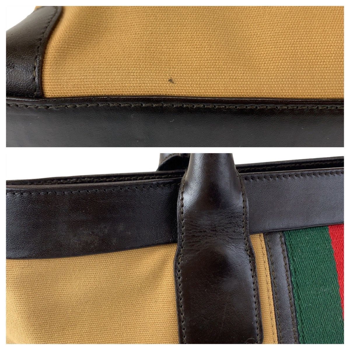 Gucci Gucci Gucci Canvas Leather Tote Bag Canvas Tote Bag 0021119 Size ONE SIZE - 8 Thumbnail
