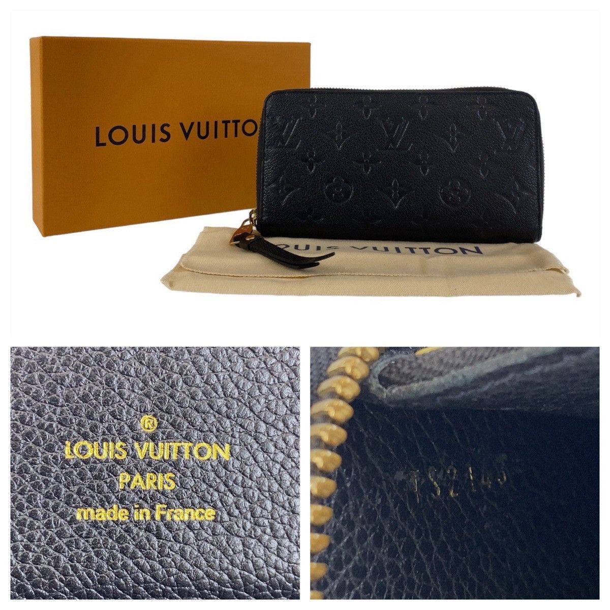 Louis Vuitton Louis Vuitton Louis Vuitton Monogram Empreinte Zippy Wallet Black M61864 Leather Long Wallet M61864 Size ONE SIZE - 10 Thumbnail