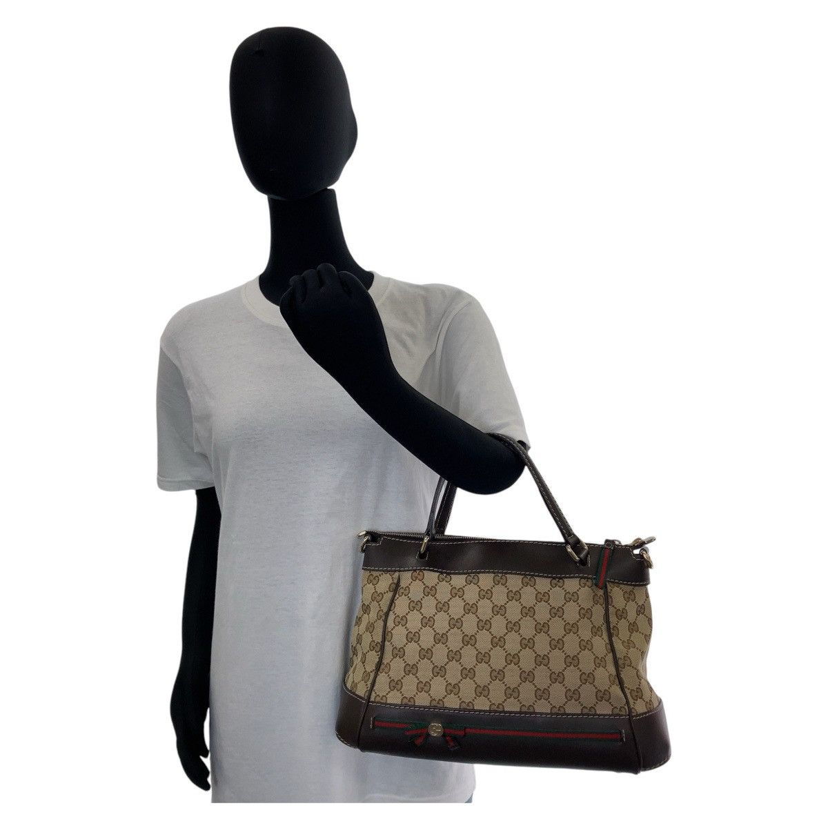 Gucci Gucci Gucci GG Canvas Leather Princy Tote Bag Canvas Tote Bag 269894 Size ONE SIZE - 9 Thumbnail