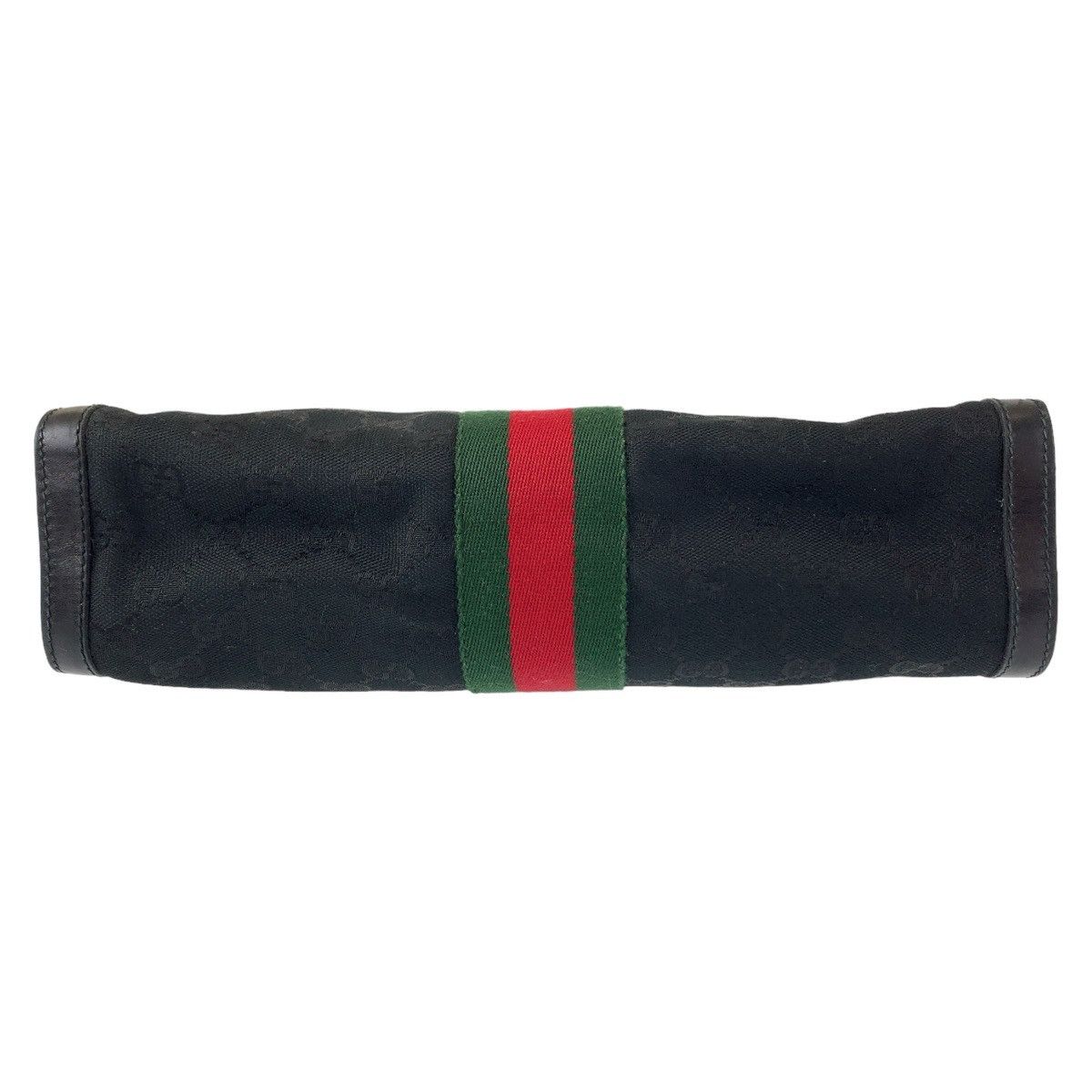 Gucci Gucci Gucci Vintage Black GG Canvas Leather Shoulder Bag Canvas Crossbody Bag Size ONE SIZE - 6 Thumbnail