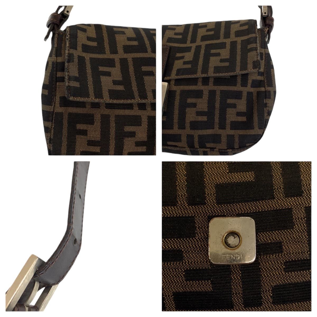 Fendi Fendi Fendi Vintage Mamma Bucket Brown Canvas Leather Bag Leather Handbag Size ONE SIZE - 6 Thumbnail
