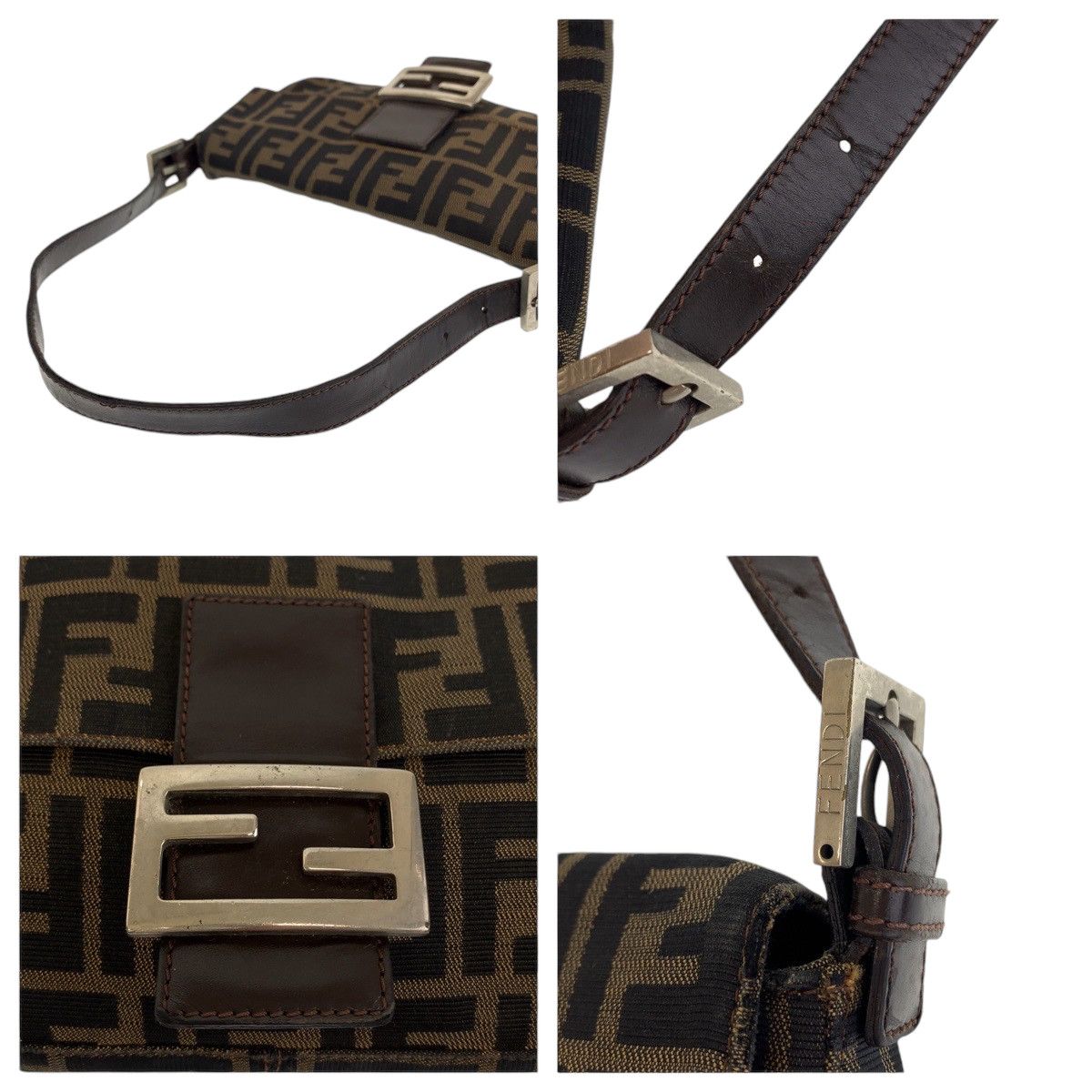 Fendi Fendi Fendi Vintage Mamma Bucket Brown Canvas Leather Bag Leather Handbag Size ONE SIZE - 5 Thumbnail
