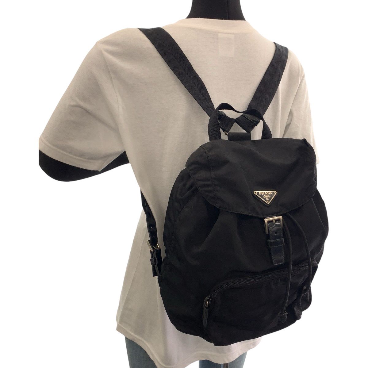 Prada Prada Prada Nylon Tessuto Logo Backpack Canvas Backpack B4650 Size ONE SIZE - 7 Thumbnail