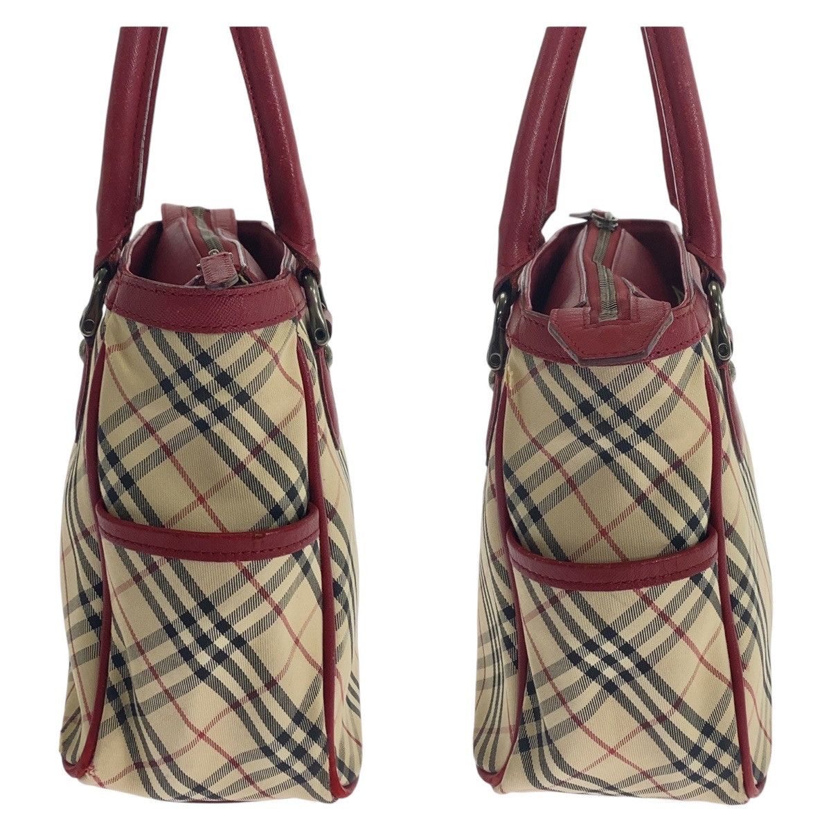 Burberry Burberry Burberry Check Canvas Leather Tote Bag Canvas Tote Bag Size ONE SIZE - 8 Thumbnail