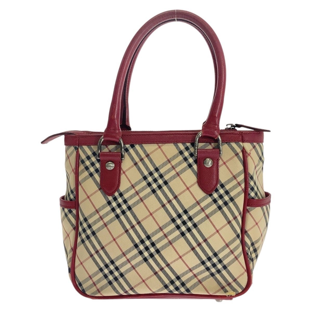 Burberry Burberry Burberry Check Canvas Leather Tote Bag Canvas Tote Bag Size ONE SIZE - 2 Thumbnail