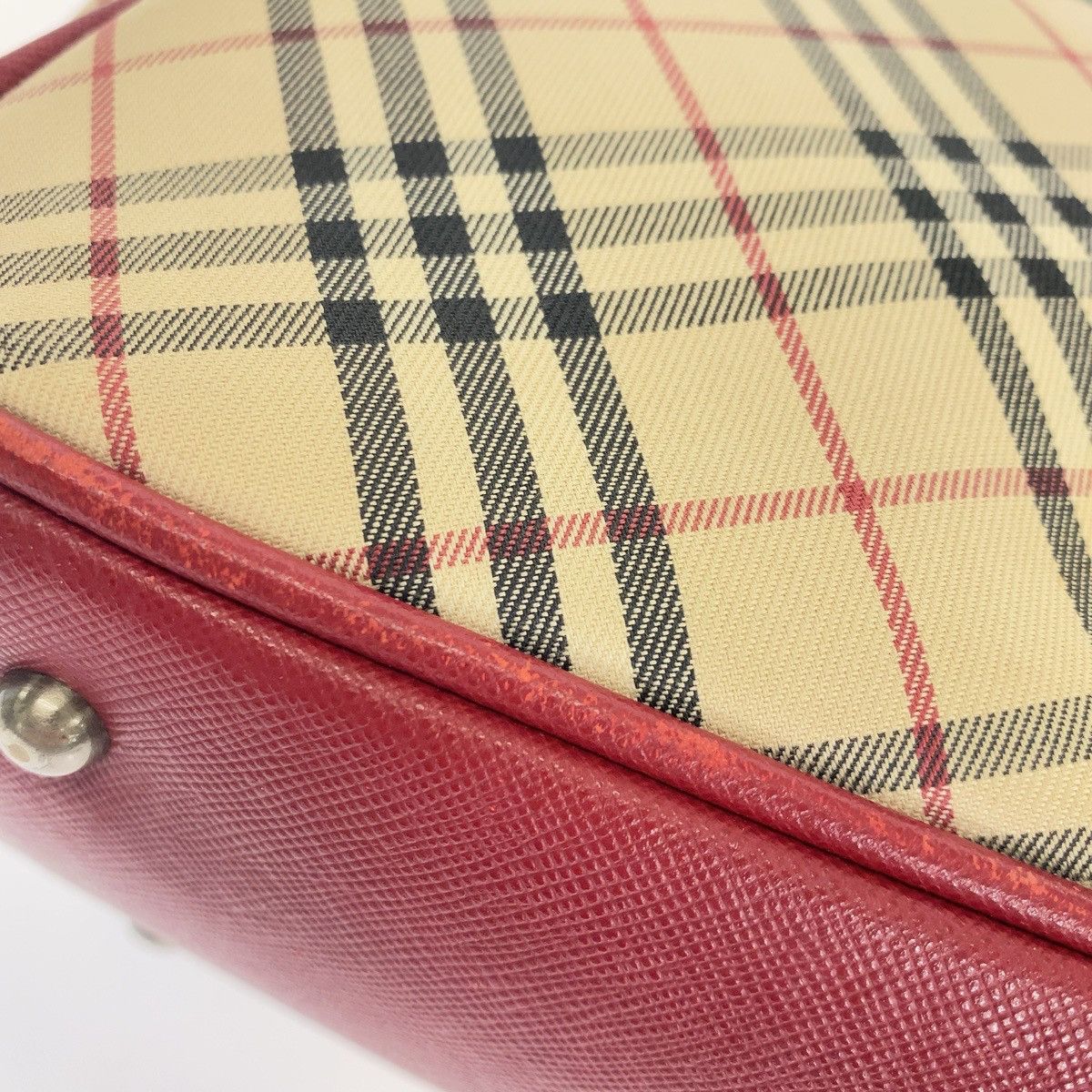 Burberry Burberry Burberry Check Canvas Leather Tote Bag Canvas Tote Bag Size ONE SIZE - 6 Thumbnail