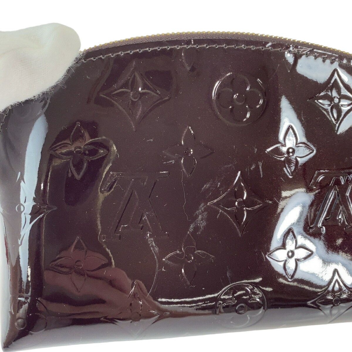 Louis Vuitton Louis Vuitton Louis Vuitton Monogram Vernis Amarante Cosmetic Pouch Leather Vanity Bag M91495 in Very Good Condition Size ONE SIZE - 6 Thumbnail