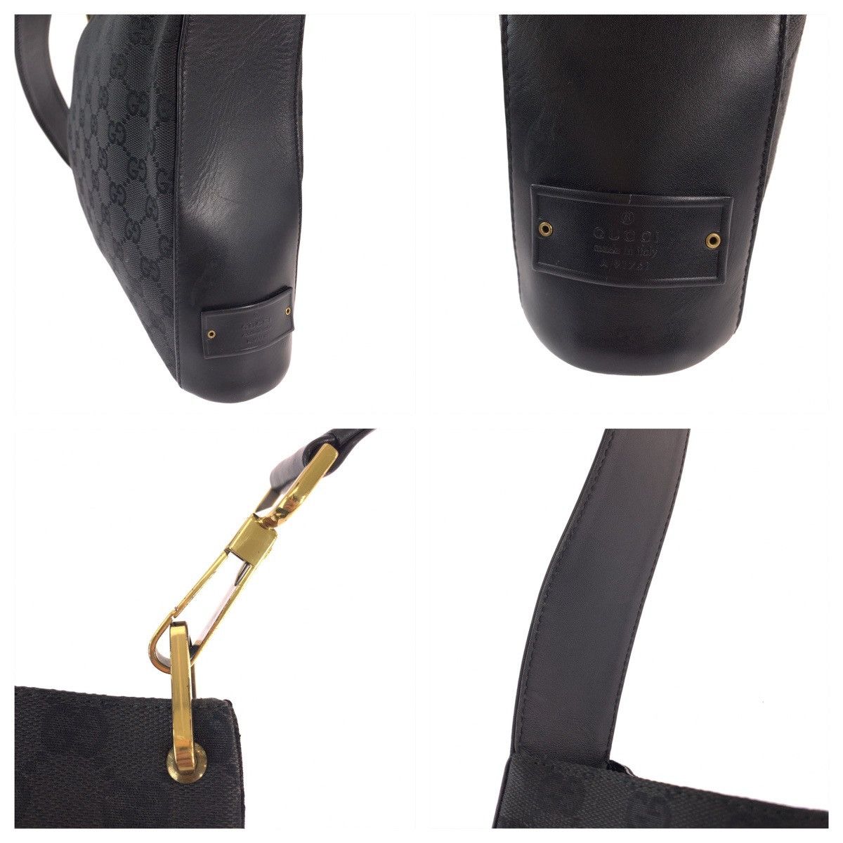 Gucci Gucci Gucci Black GG Canvas Shoulder Bag 91761 Canvas Shoulder Bag 91761 in Great Condition Size ONE SIZE - 5 Thumbnail