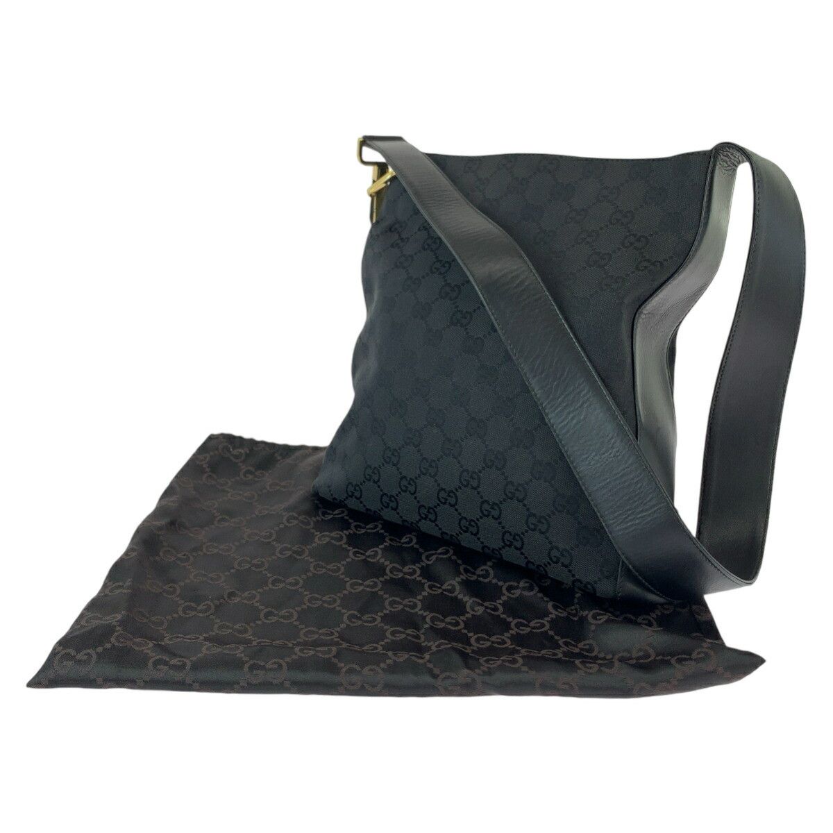 Gucci Gucci Gucci Black GG Canvas Shoulder Bag 91761 Canvas Shoulder Bag 91761 in Great Condition Size ONE SIZE - 6 Thumbnail