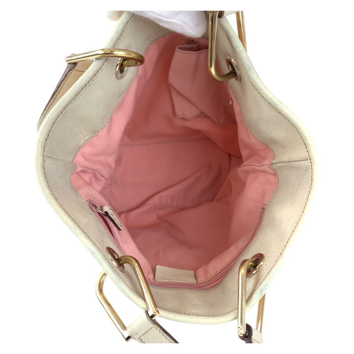 Gucci Gucci Gucci Pink GG Canvas Leather Tote Shoulder Bag Canvas Tote Bag 120840 in Very Good Condition Size ONE SIZE - 3 Thumbnail