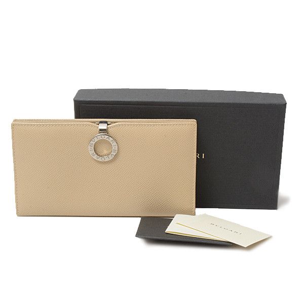 Bvlgari Bvlgari Bvlgari Beige Bifold Wallet Unisex Leather Long Wallet 69690 in Pristine Condition Size ONE SIZE - 9 Thumbnail