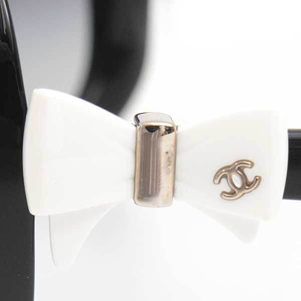 Chanel Chanel Chanel Ribbon Sunglasses Black Plastic Sunglasses 71535 in Great Condition Size ONE SIZE - 5 Thumbnail