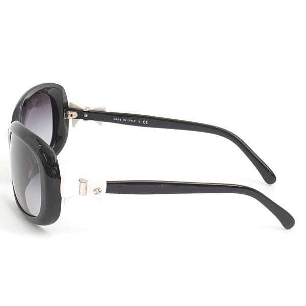 Chanel Chanel Chanel Ribbon Sunglasses Black Plastic Sunglasses 71535 in Great Condition Size ONE SIZE - 3 Thumbnail